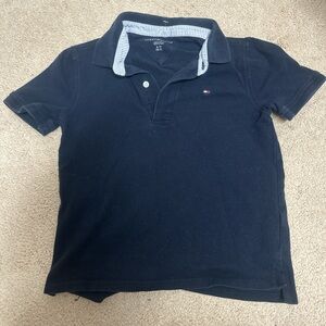 Tommy Hilfiger Dark Blue Polo with Striped Collar